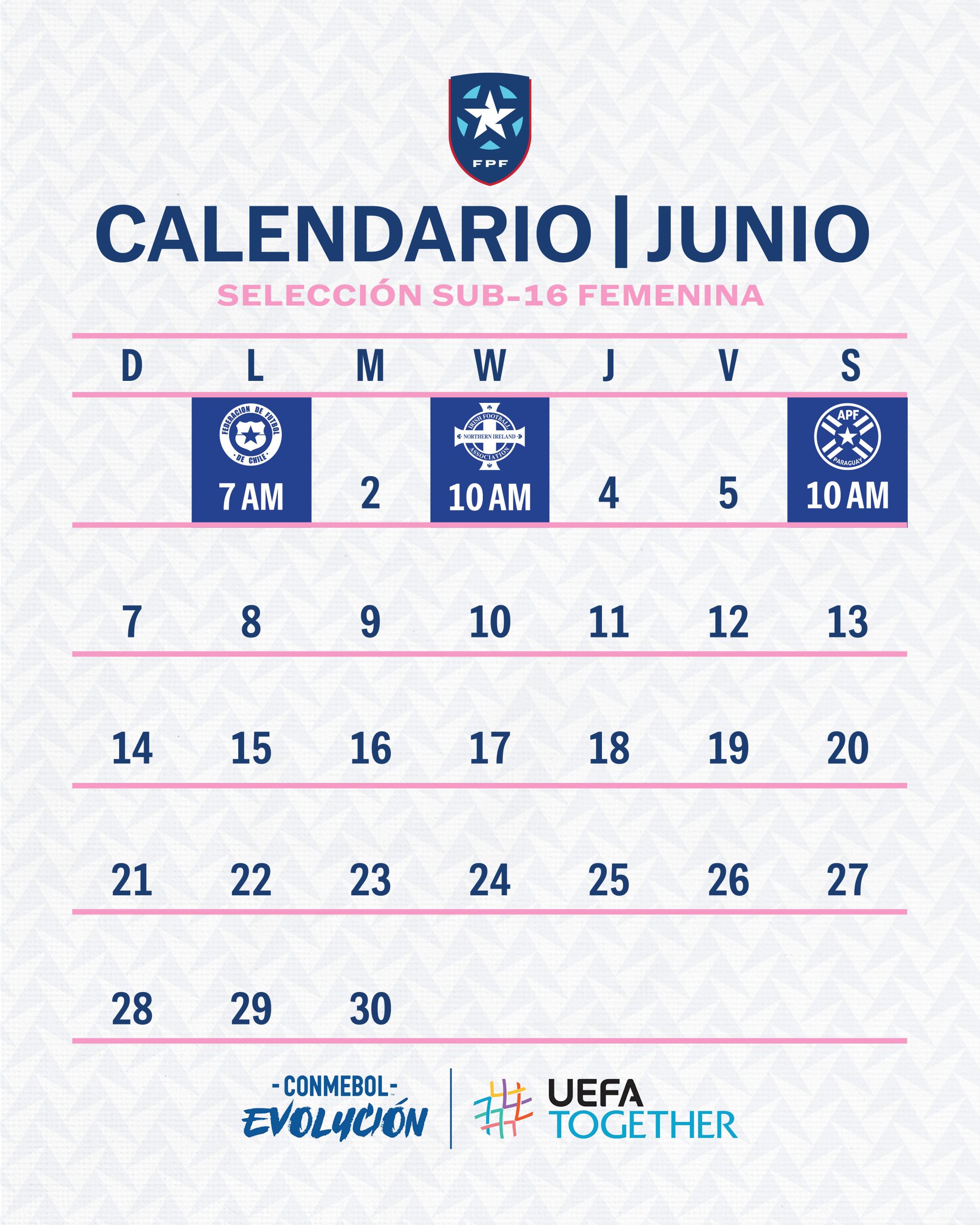 calendario sub16 fem